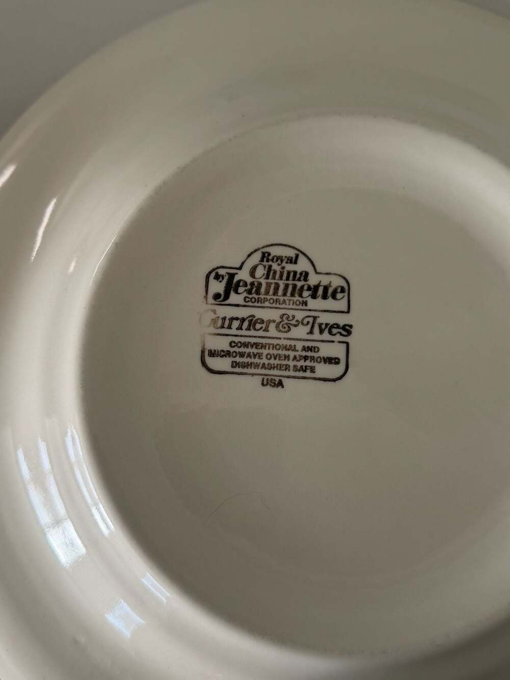 Currier & Ives Dinner Plates: Royal Ironstone Blue White Transferware, Set of 4 - Picture 3 of 4
